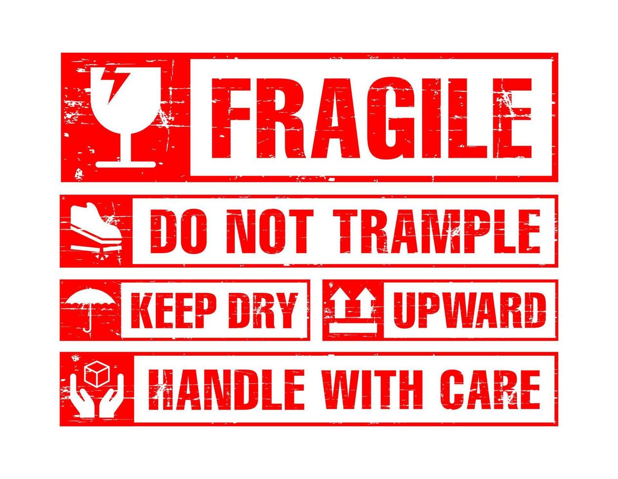 Warning Fragile Sign Grunge Sticker vector