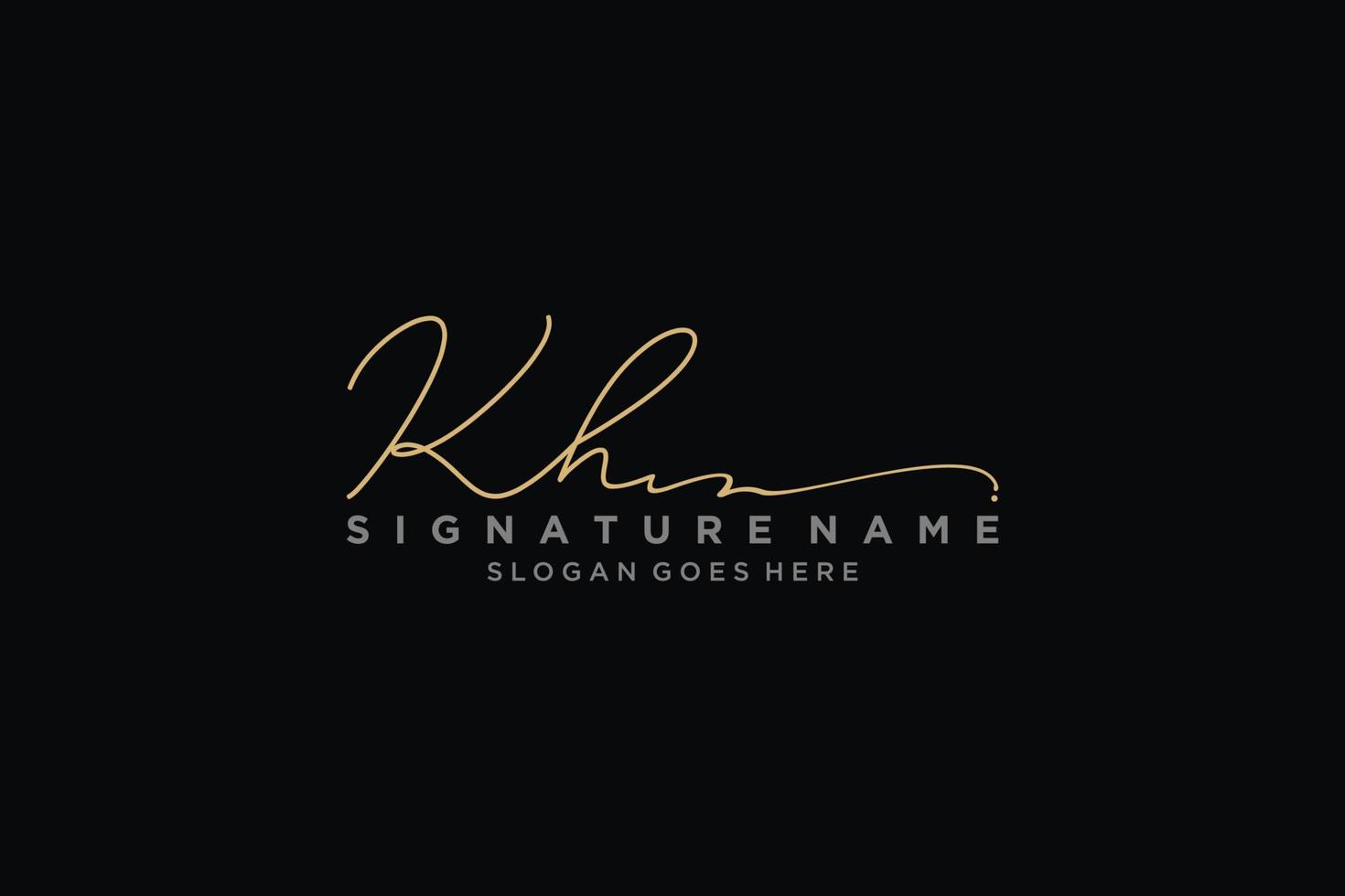 plantilla de logotipo de firma de letra kh inicial diseño elegante logotipo signo símbolo plantilla vector icono