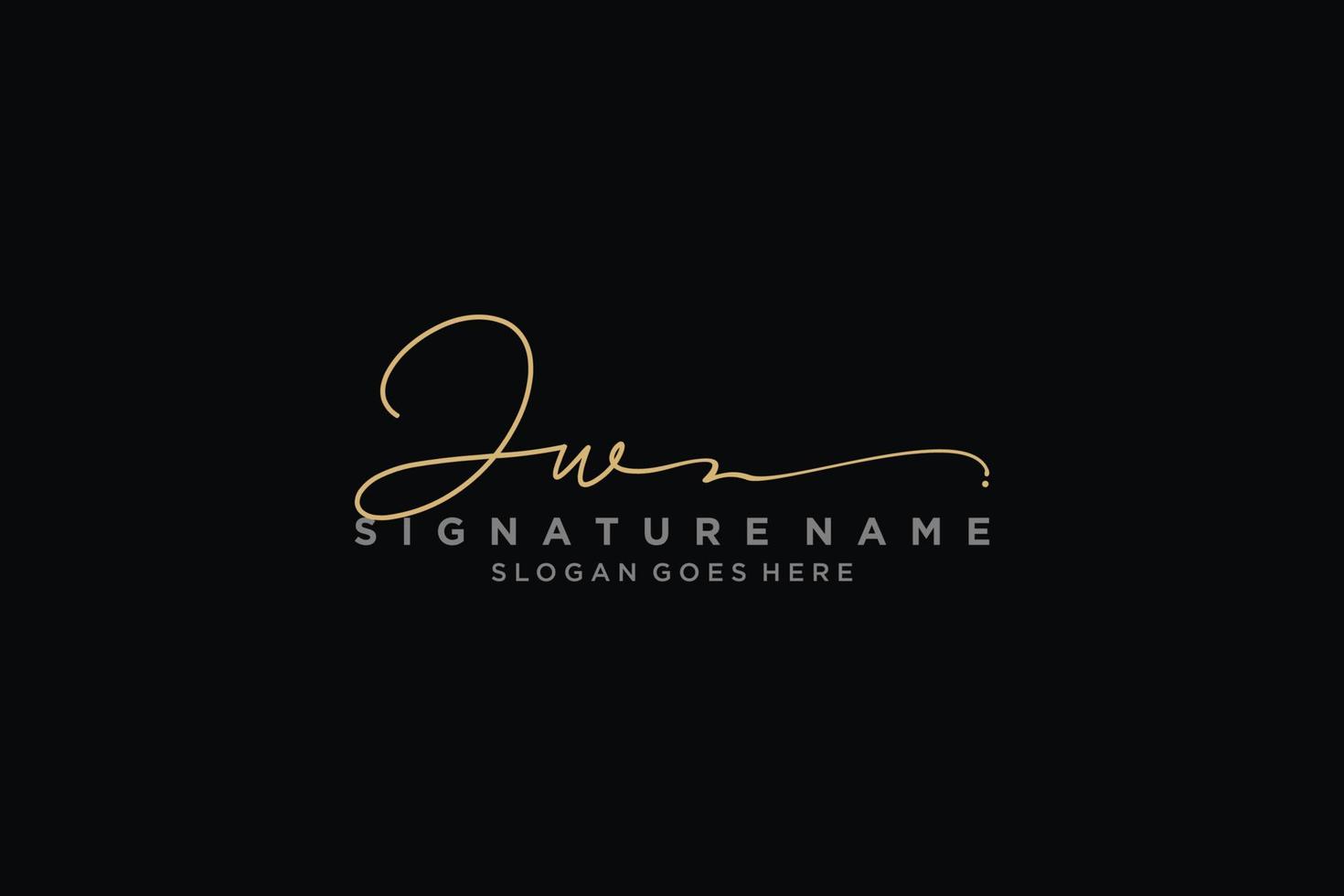 Initial JW Letter Signature Logo Template elegant design logo Sign Symbol template vector icon