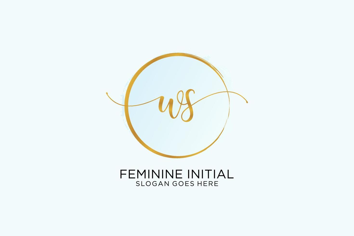 Initial WS handwriting logo with circle template vector signature