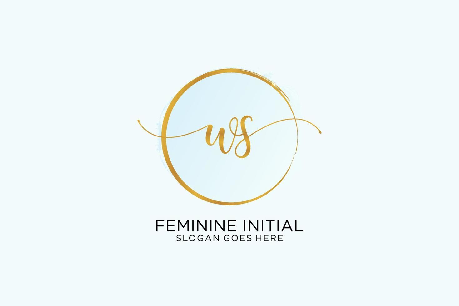 Initial WS handwriting logo with circle template vector signature, wedding, fashion, floral and botanical with creative template.