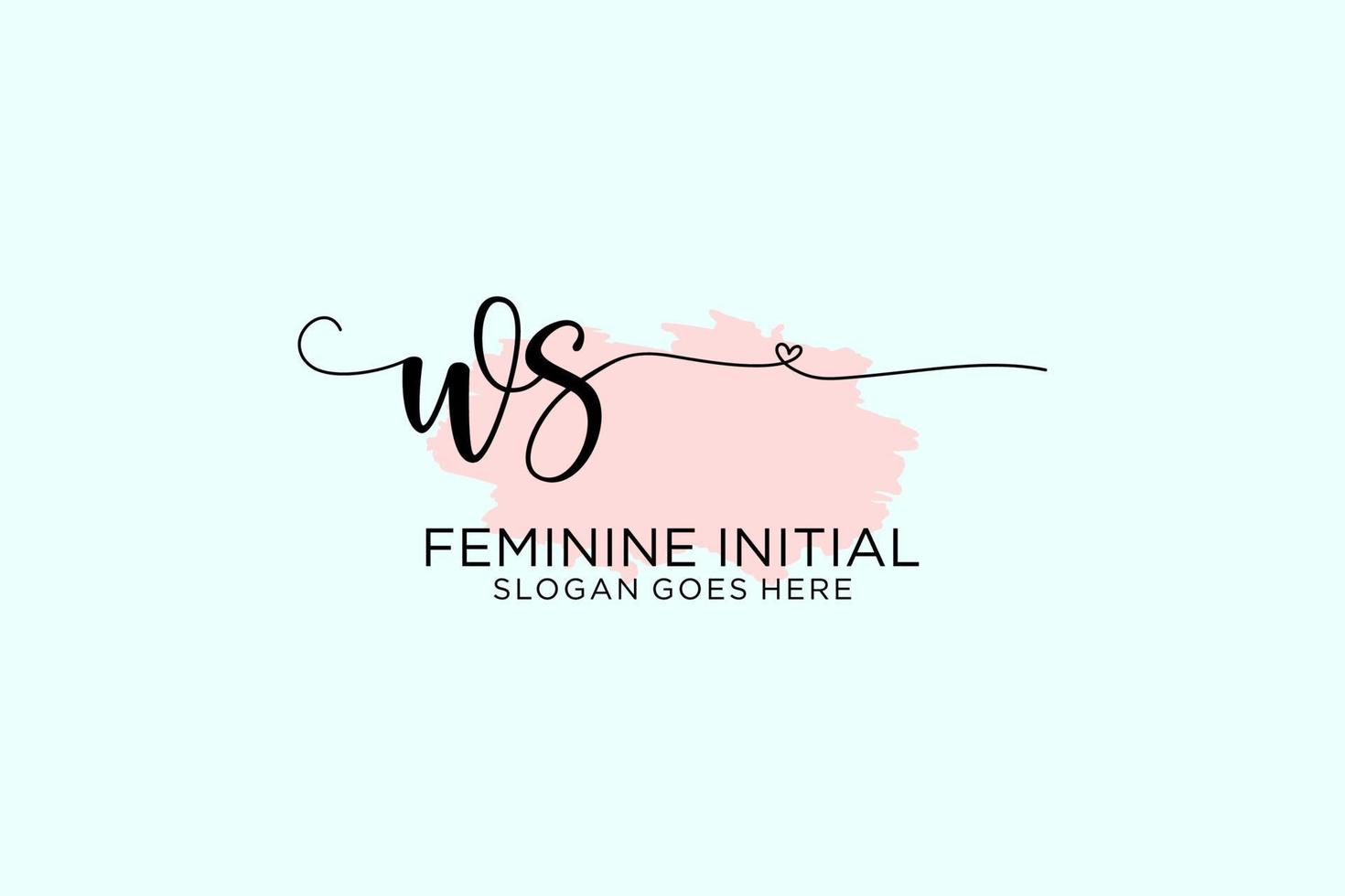 Initial WS beauty monogram and elegant logo design handwriting logo of initial signature, wedding, fashion, floral and botanical with creative template. vector