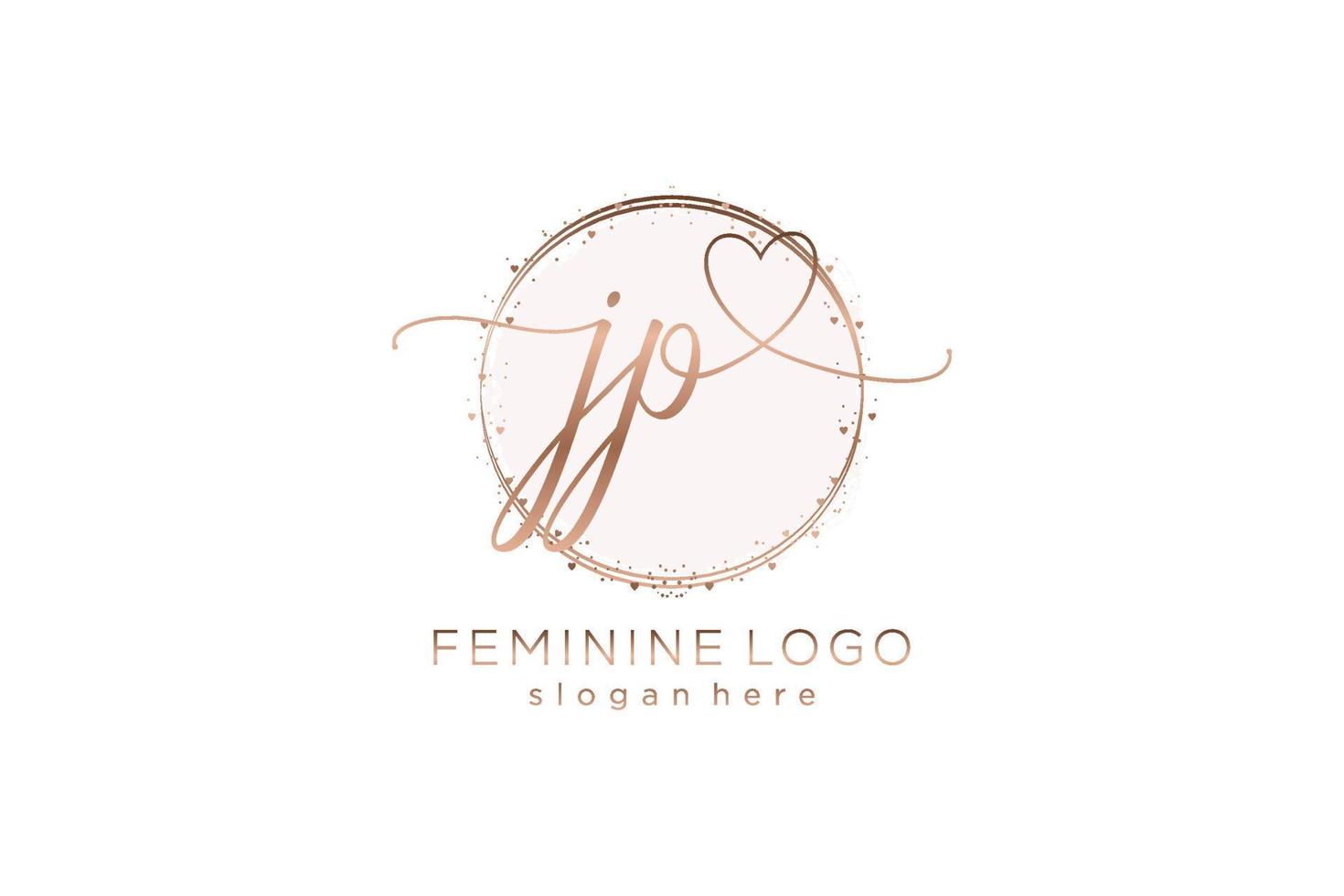 Initial JP handwriting logo with circle template vector logo of initial wedding, fashion, floral and botanical with creative template.