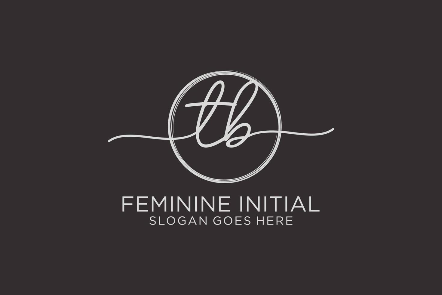 Initial TB handwriting logo with circle template vector logo of initial signature, wedding, fashion, floral and botanical with creative template.