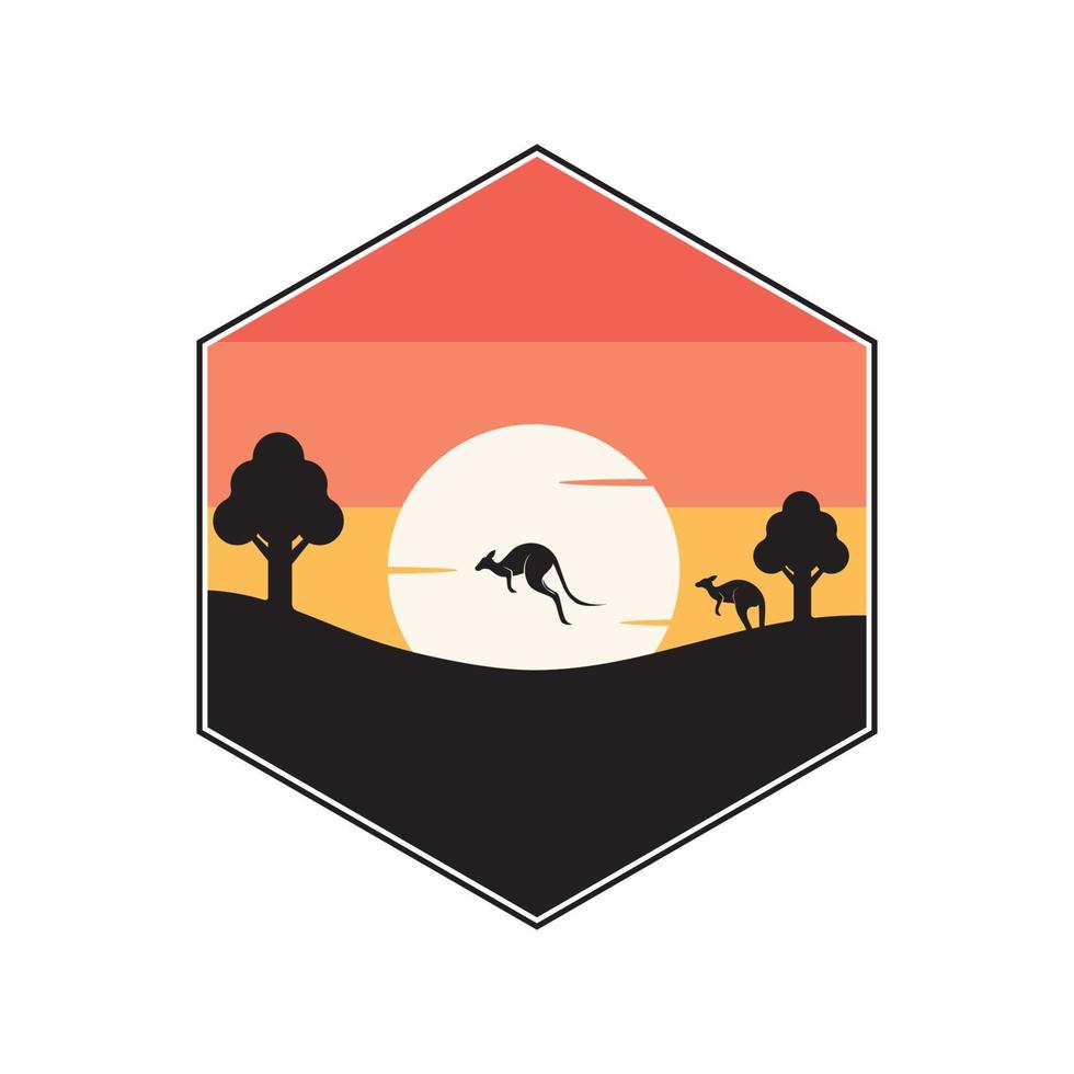 vector de logotipo de canguro con plantilla de eslogan