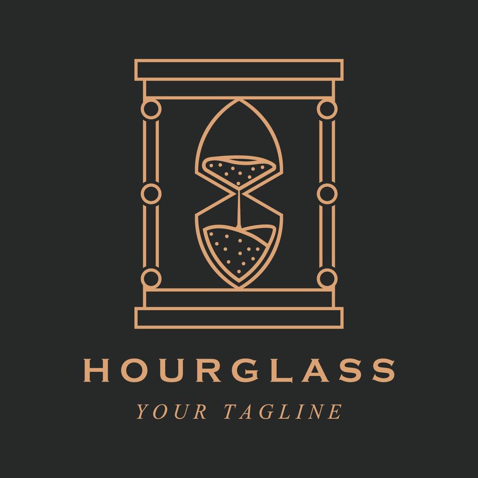 vintage hourglass logo vector with slogan template