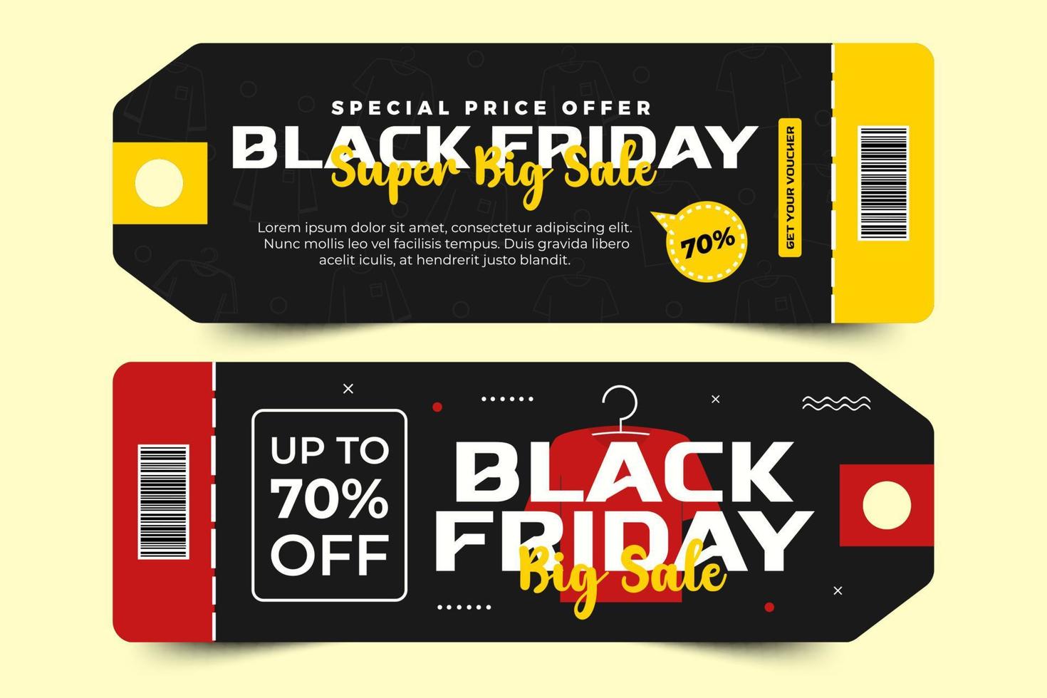 Black Friday Sale voucher or coupon design template vector