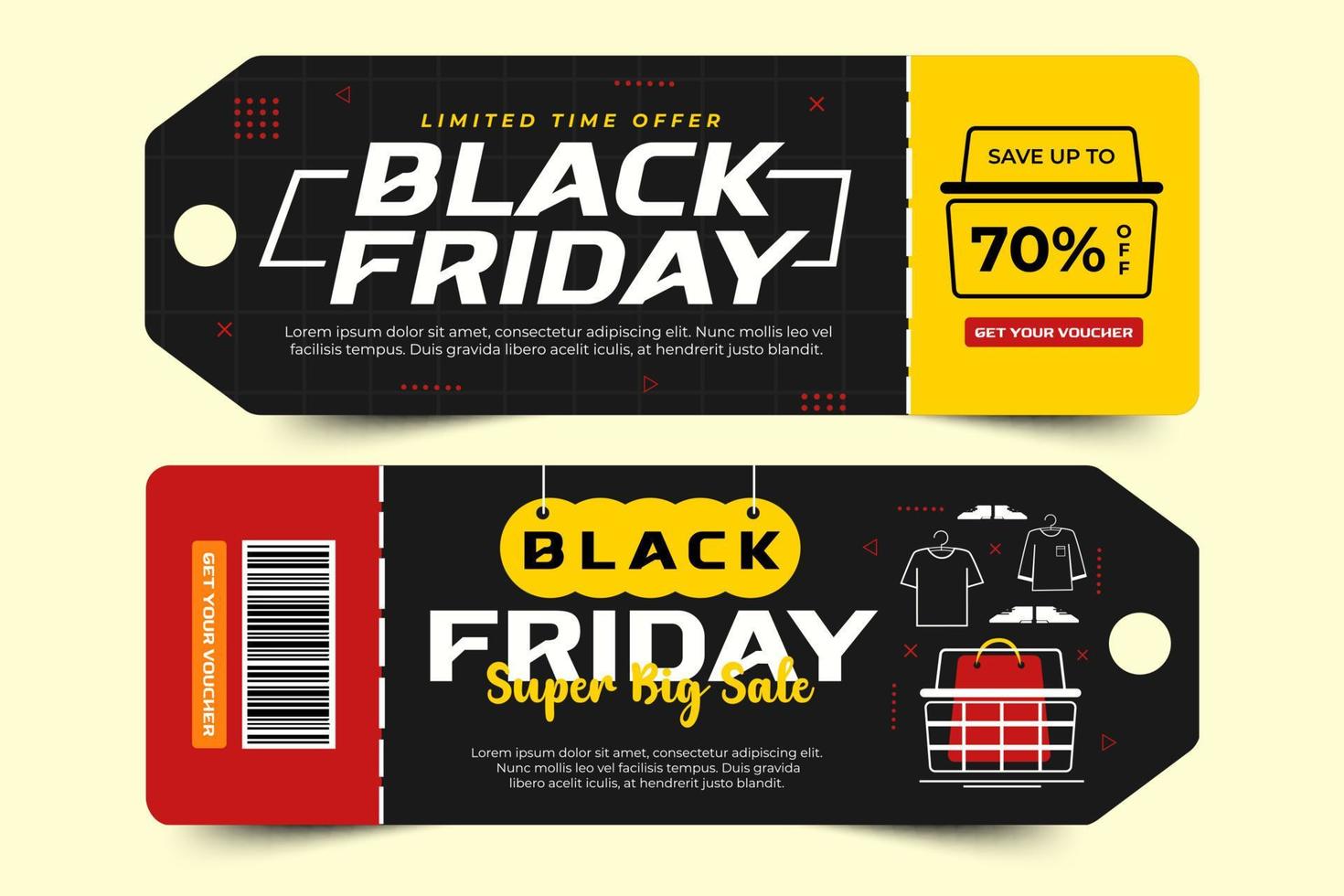 Black Friday Sale voucher coupon Design Template vector