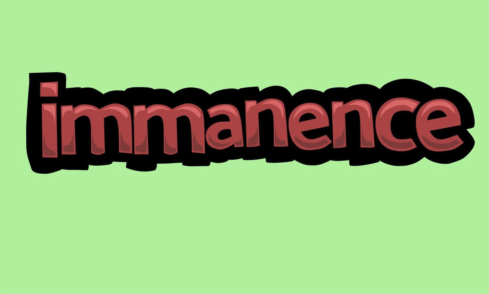 IMMANENCE writing vector design on a green background