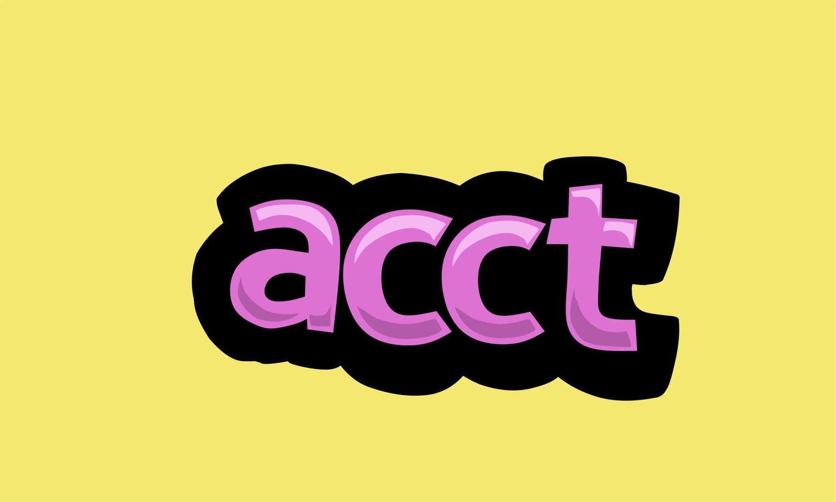 diseño de vector de escritura acct sobre un fondo amarillo