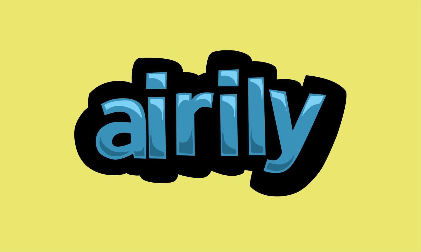 AIRILY writing vector design on a yellow background