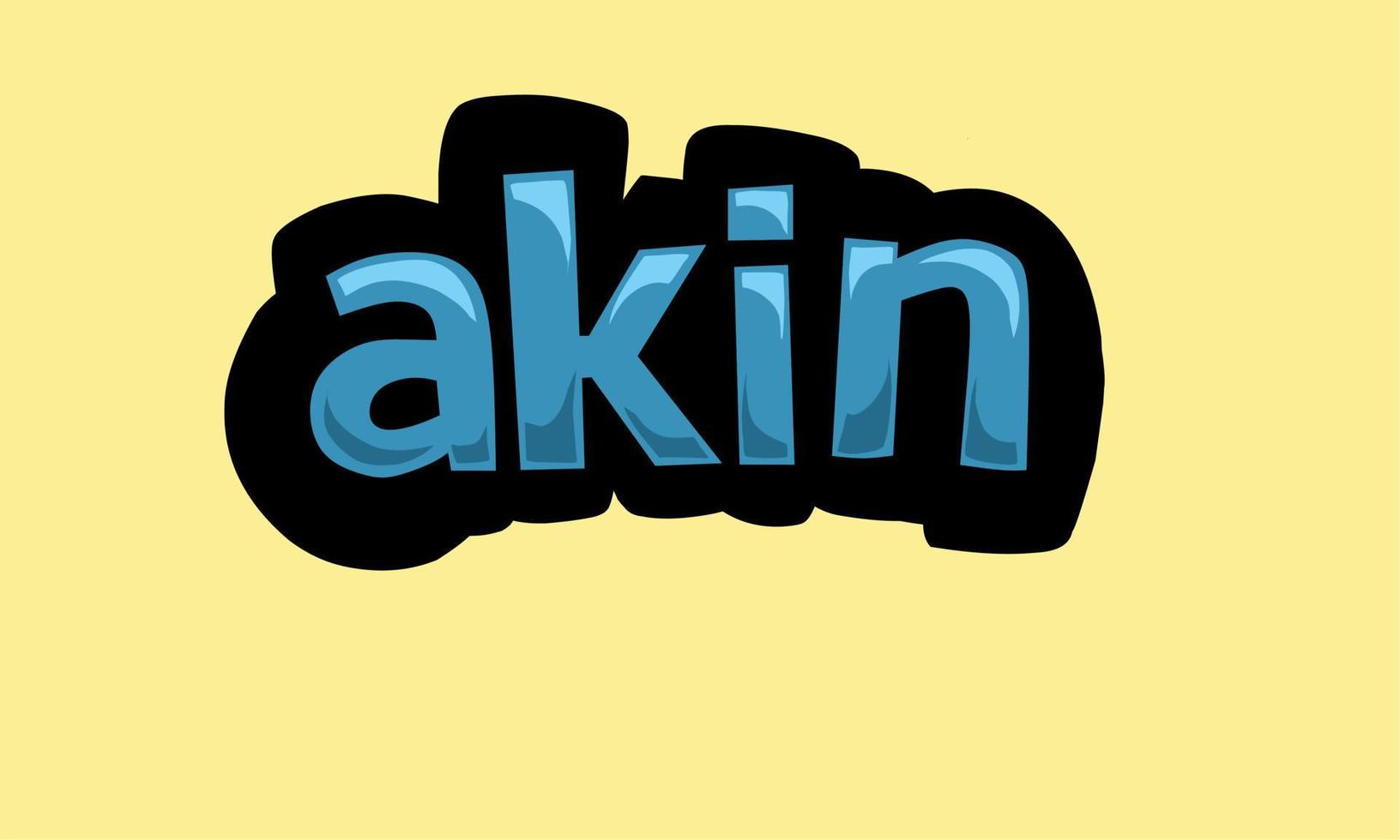 AKIN writing vector design on a yellow background
