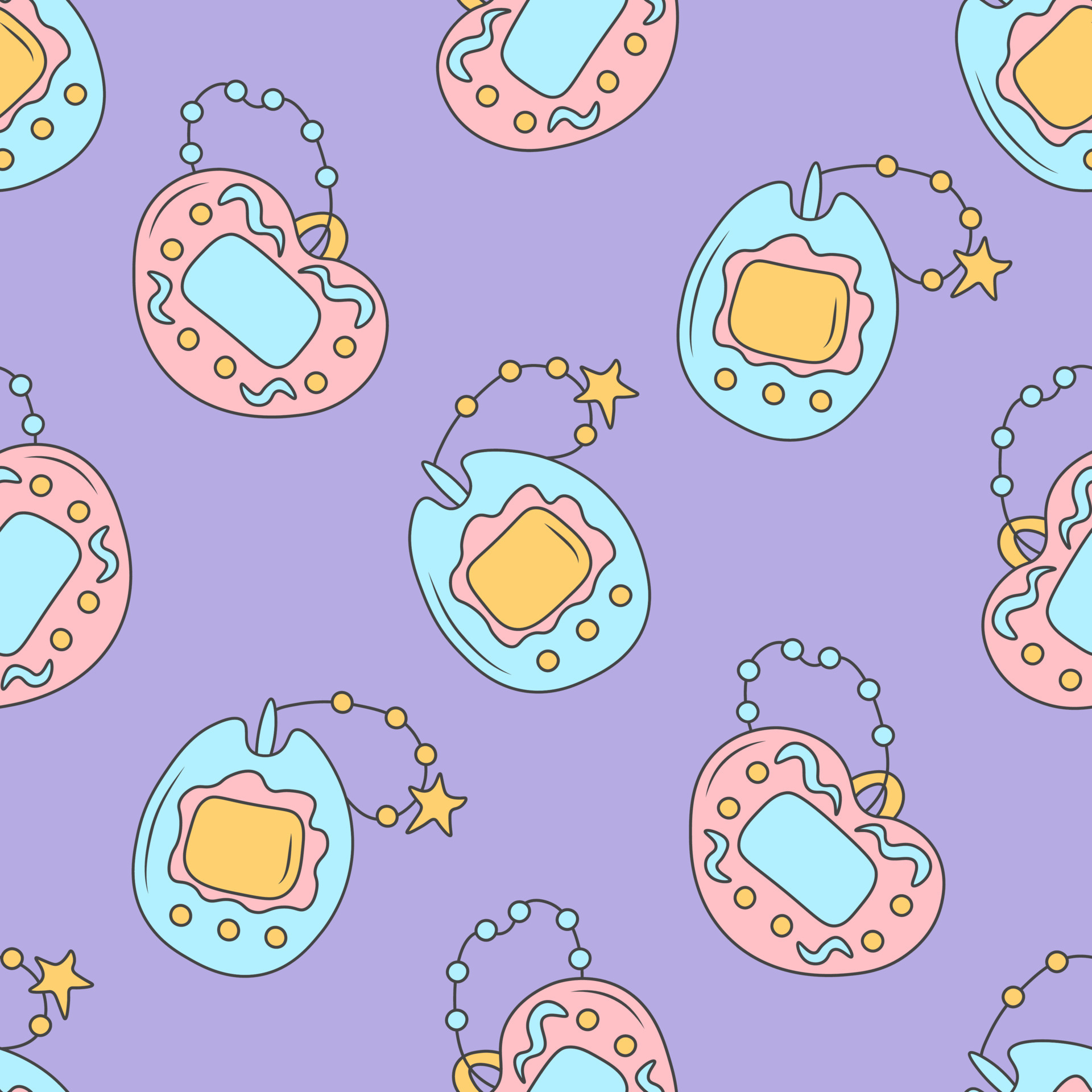 Cute Tamagotchi Vector Pattern Seamless Repeat Stock Vector Royalty Free  1380806669  Shutterstock