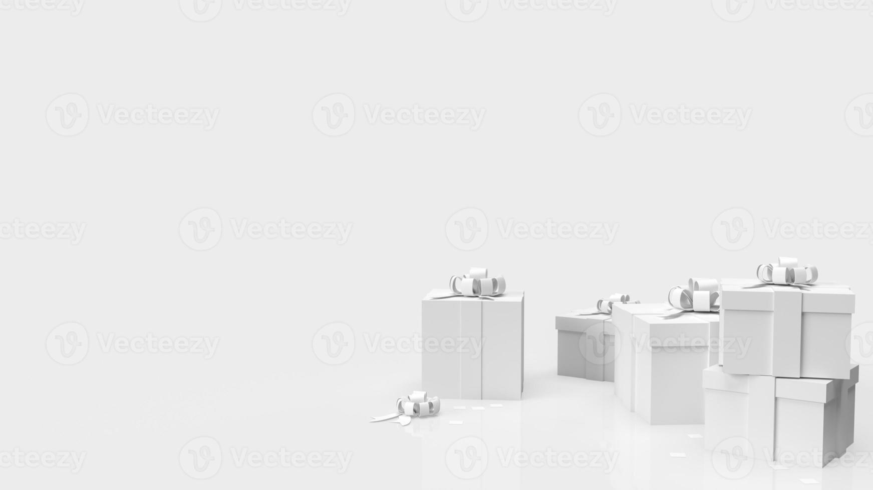 The white gift box on white background  3d rendering photo