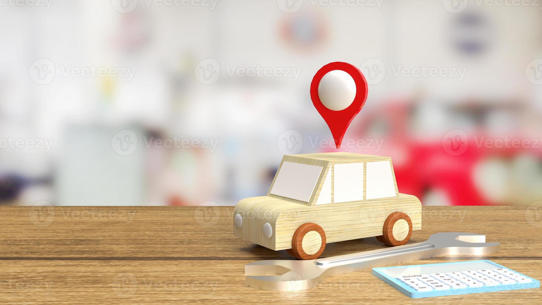 car and tool for auto service  3d rendering photo