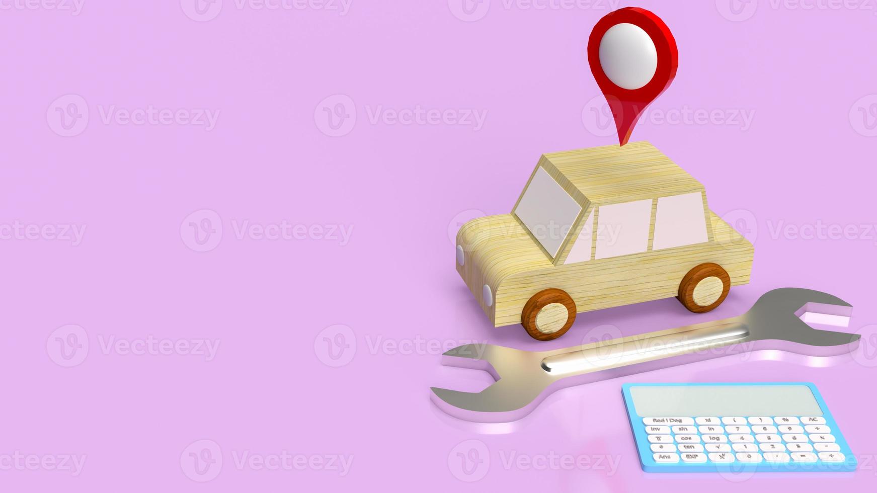 car and tool for auto service  3d rendering photo