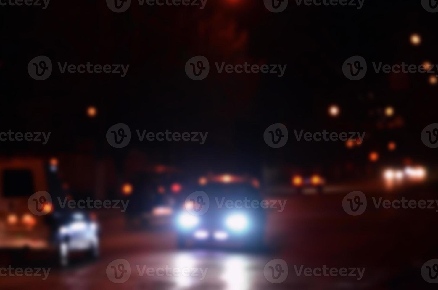 Blurred landscape of night city photo