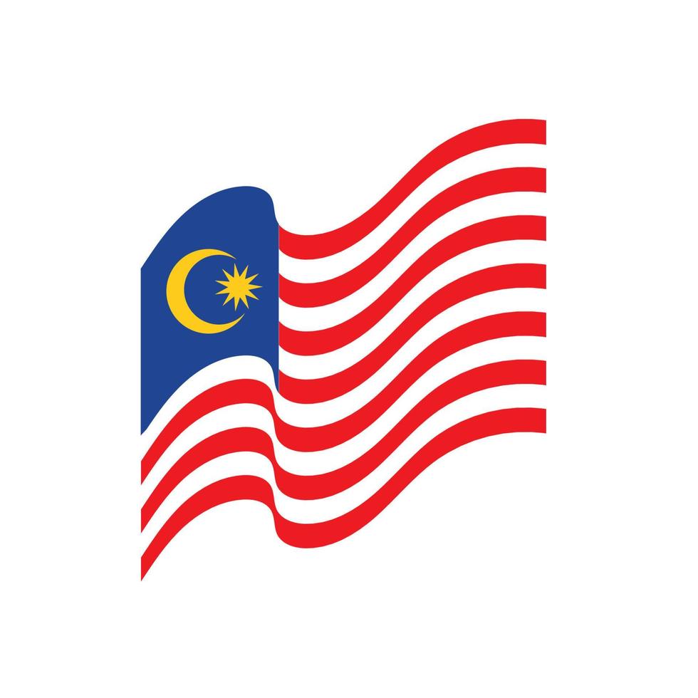 Ilustración de diseño de icono de vector de bandera de Malasia
