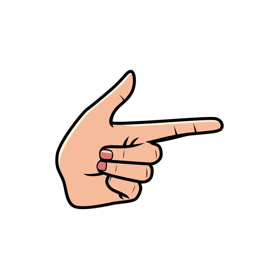 Finger Gun Pointing sign, Hand Sign Isolated on a white background vector