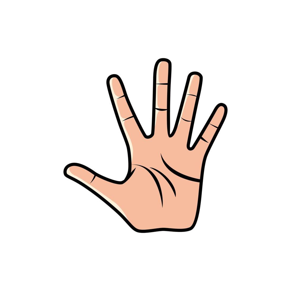 the hand shows five fingers high five 10862368 Vector Art at Vecteezy