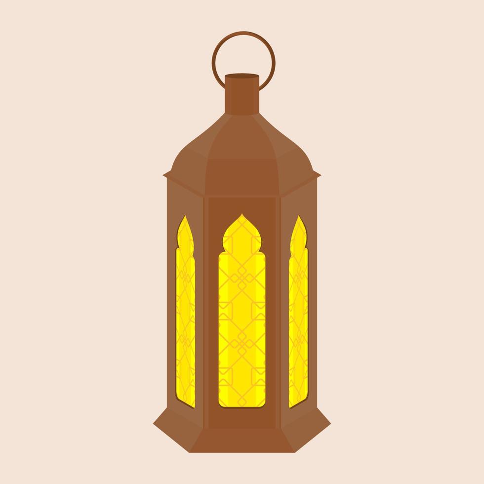 Editable Standing Patterned Arabian Ramadan Lamp Isolated Vector Illustration for Islamic Occasional Theme Purposes Such as Ramadan and Eid Also Arab Culture Design Needs