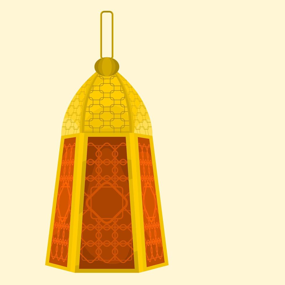 ilustración de vector de lámpara de ramadán árabe con patrón de pie aislado editable para fines temáticos islámicos ocasionales como ramadán y eid también necesidades de diseño de cultura árabe