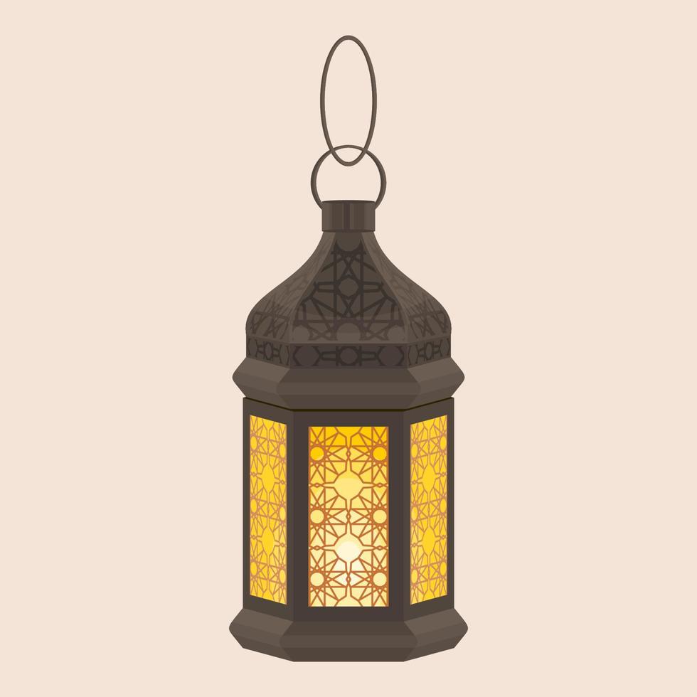 Editable Isolated Hanging Patterned Arabian Ramadan Lamp Vector Illustration for Islamic Occasional Theme Purposes Such as Ramadan and Eid Also Arab Culture Design Needs