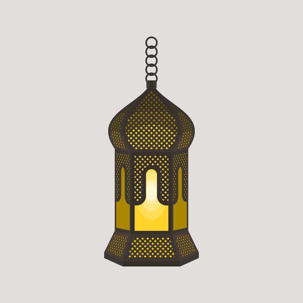 Editable Hanging Patterned Arabian Ramadan Lamp Isolated Vector Illustration for Islamic Occasional Theme Purposes Such as Ramadan and Eid Also Arab Culture Design Needs