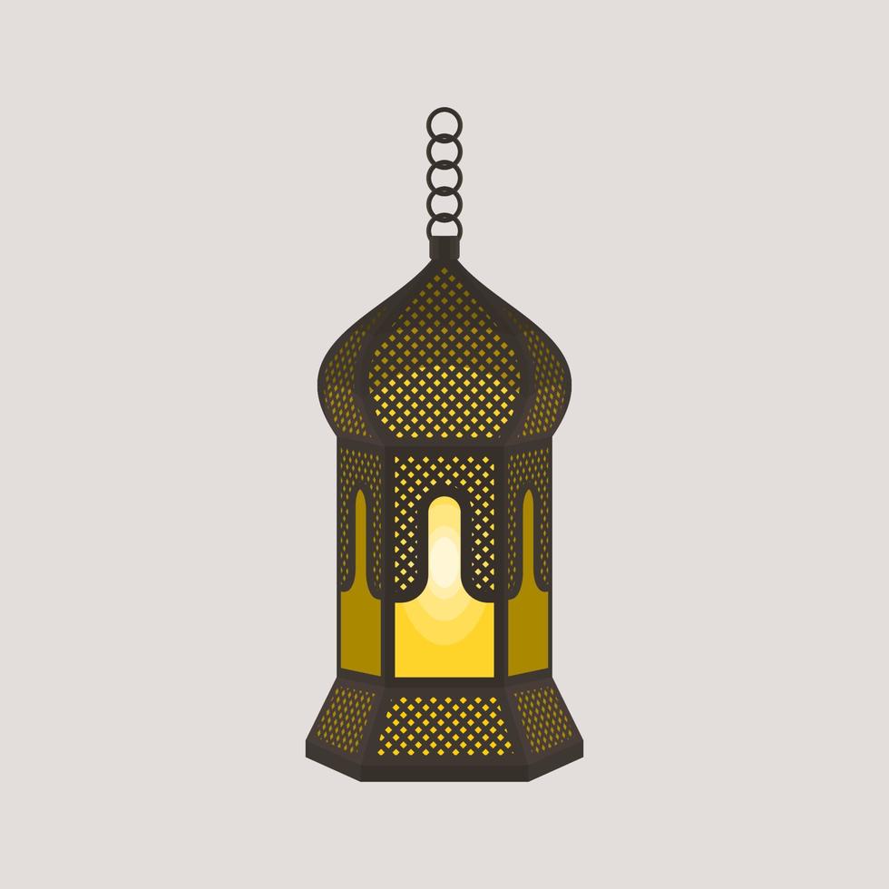 lámpara de ramadán árabe con motivos colgantes editables ilustración vectorial aislada para fines temáticos islámicos ocasionales como ramadán y eid también necesidades de diseño de cultura árabe vector