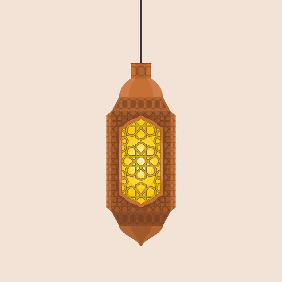 Editable Hanging Patterned Ramadan Arabian Lamp Isolated Vector Illustration for Islamic Occasional Theme Purposes Such as Ramadan and Eid Also Arab Culture Design Needs