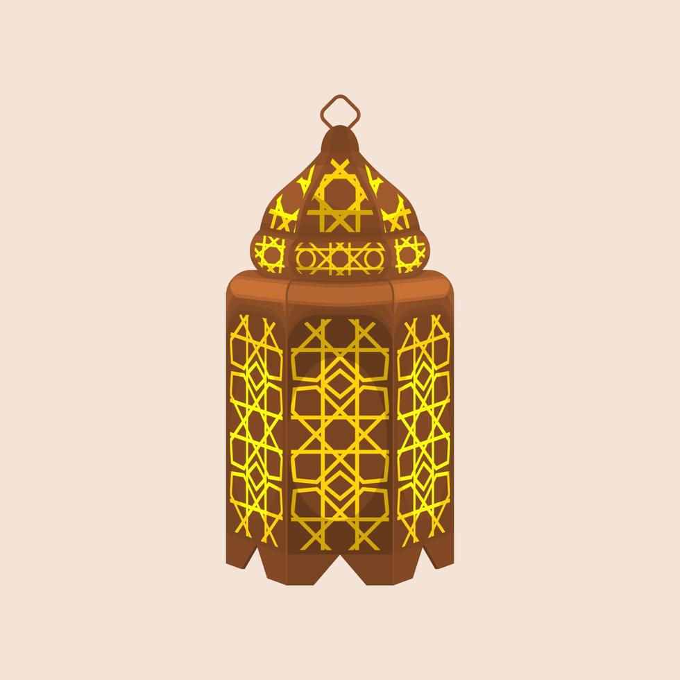 Editable Isolated Standing Patterned Ramadan Arabian Lamp Vector Illustration for Islamic Occasional Theme Purposes Such as Ramadan and Eid Also Arab Culture Design Needs