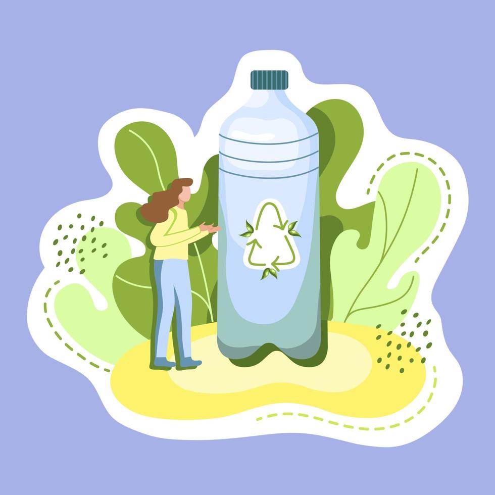 pegatina ecológica. reciclar. protección del medio ambiente, concepto de sostenibilidad. ilustración vectorial vector