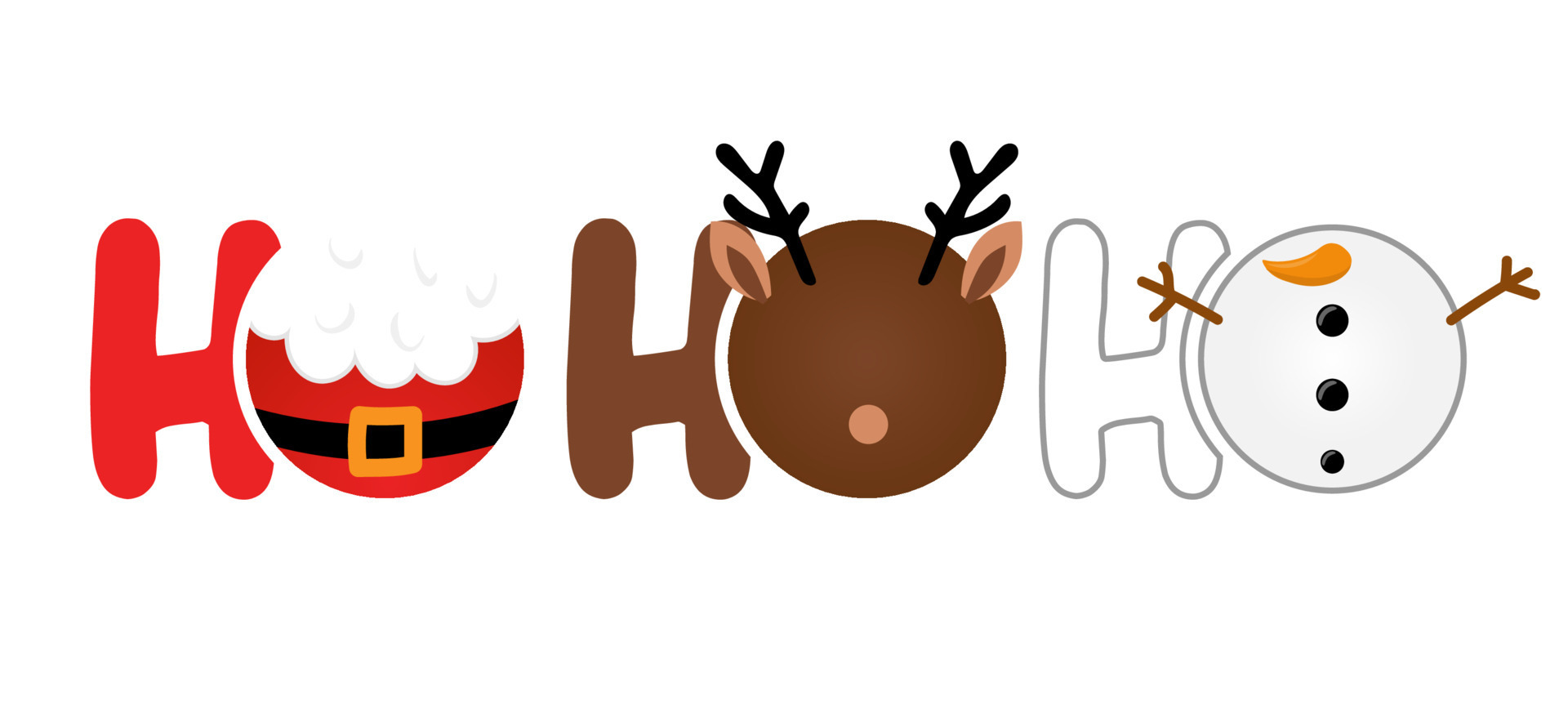 Ho Ho Ho - text with symbols. Santa, reindeer and snowman with threesome. Funny Merry Christmas quote. 12763616 Vector Art at Vecteezy Ho Ho Ho - text with symbols. Santa, reindeer and snowman with threesome. Funny Merry Christmas quote. 12763616 Vector Art at Vecteezy