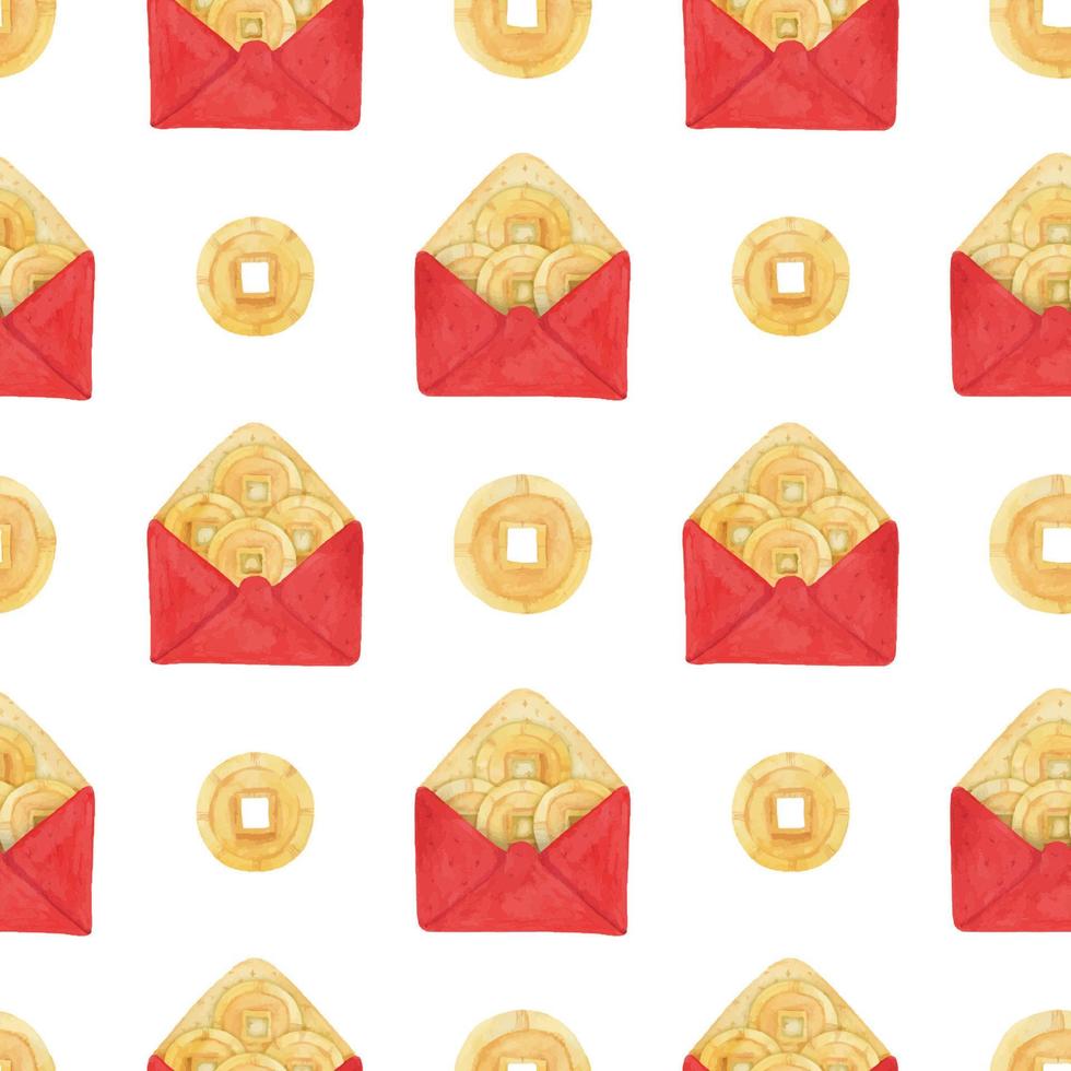 Chinese New Year red envelopes and lucky money vector