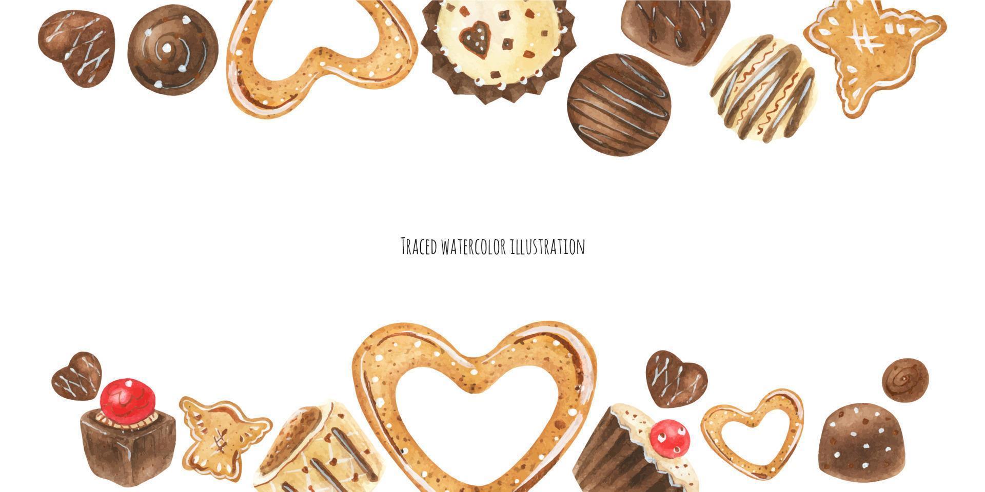Chocolate candies header vector