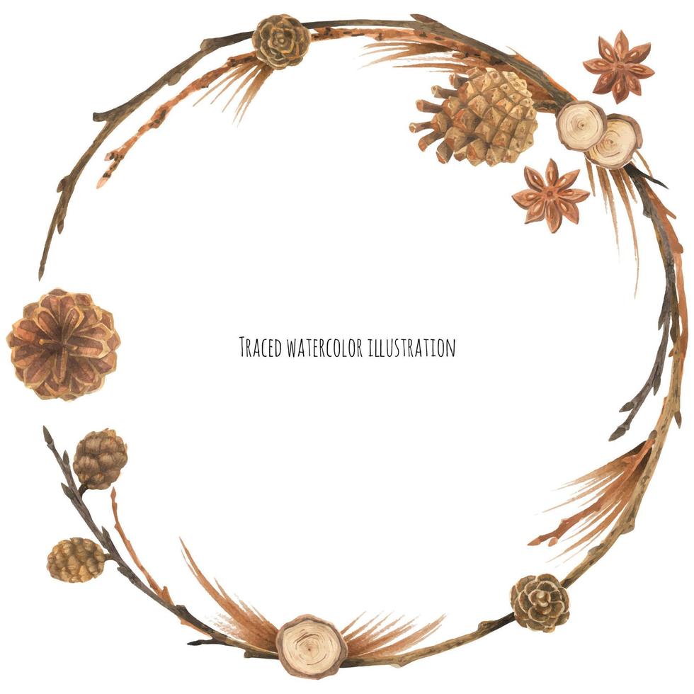 Dry Forest wreath vector