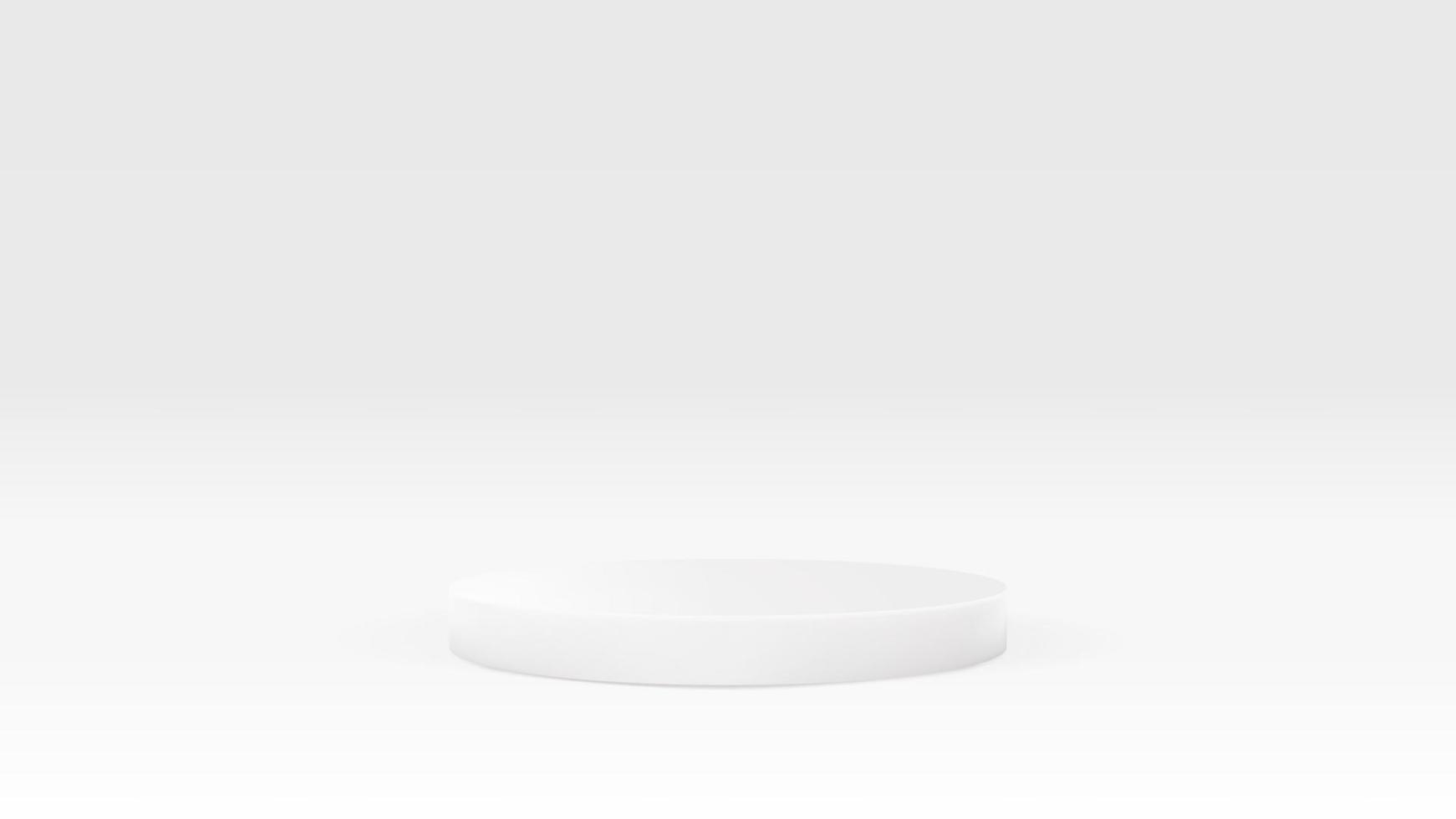 muestre un podio de círculo blanco minimalista sobre un fondo blanco. Stands mínimos, tarimas, exposición de productos, y todo lo relacionado con escaparate. vector