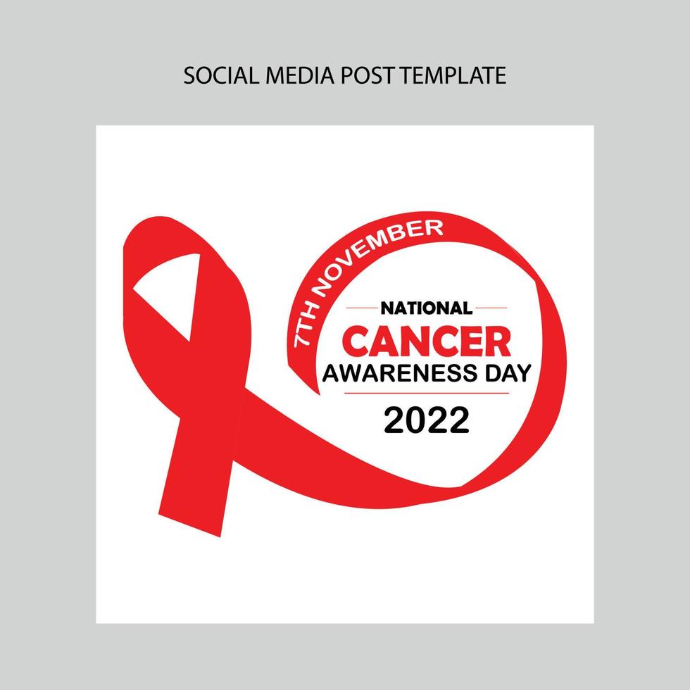 National caner awareness day social media post vector