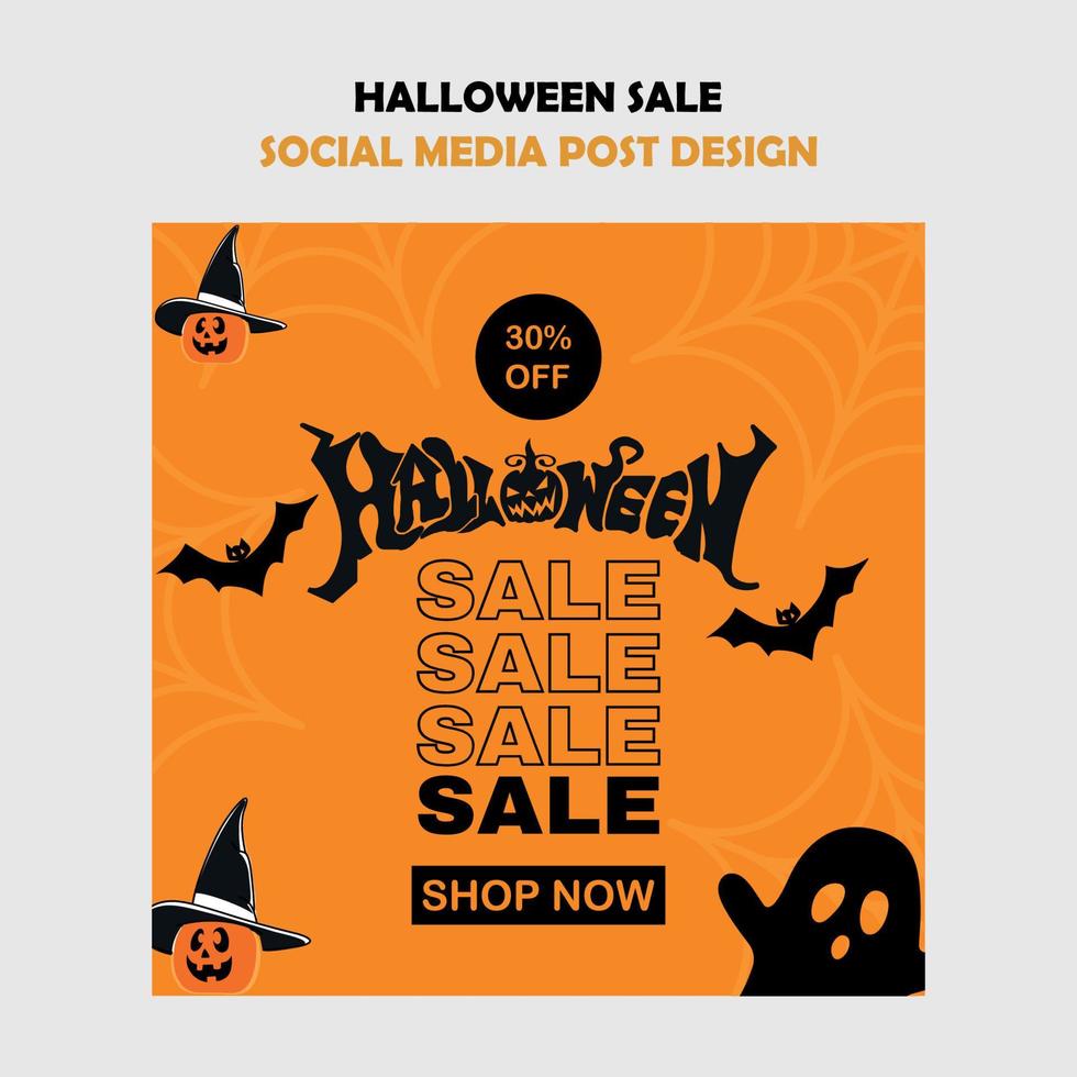 diseño de publicaciones en redes sociales de venta y fiesta de halloween vector