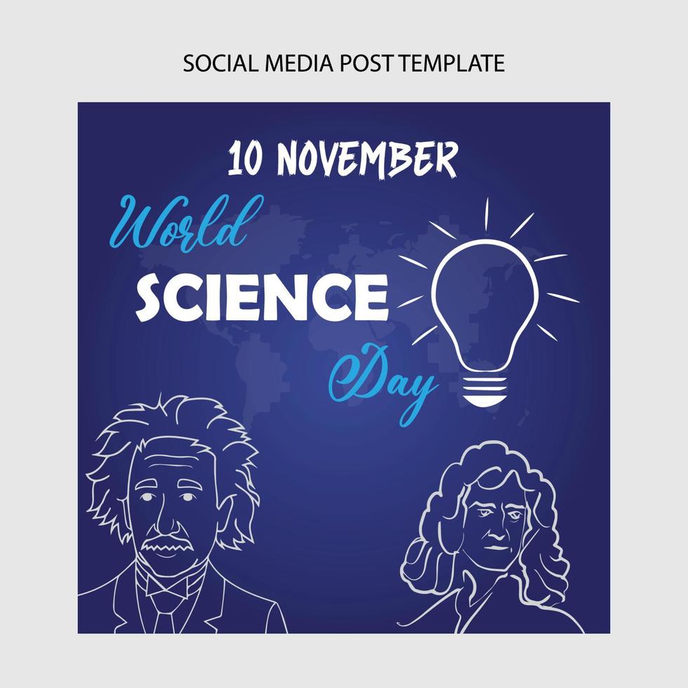 World science day social media post design vector