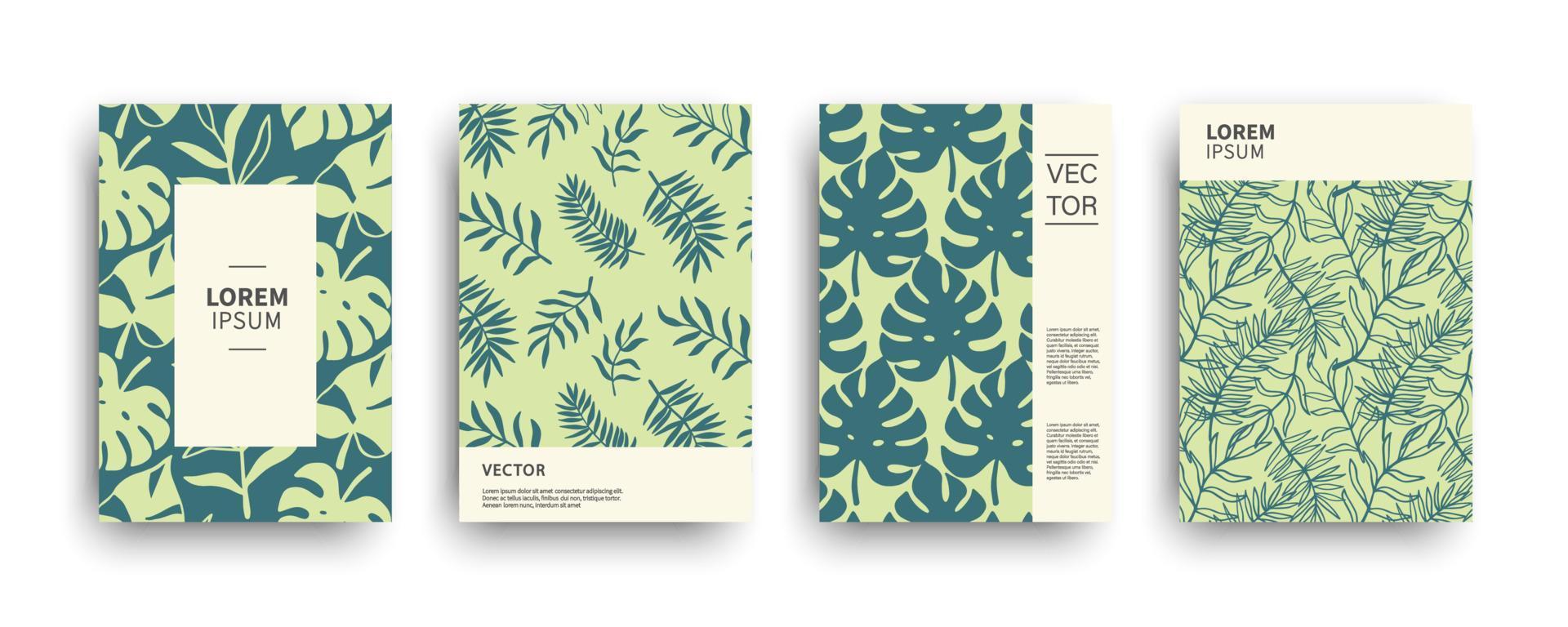 Tropic nature exotic covers set vector