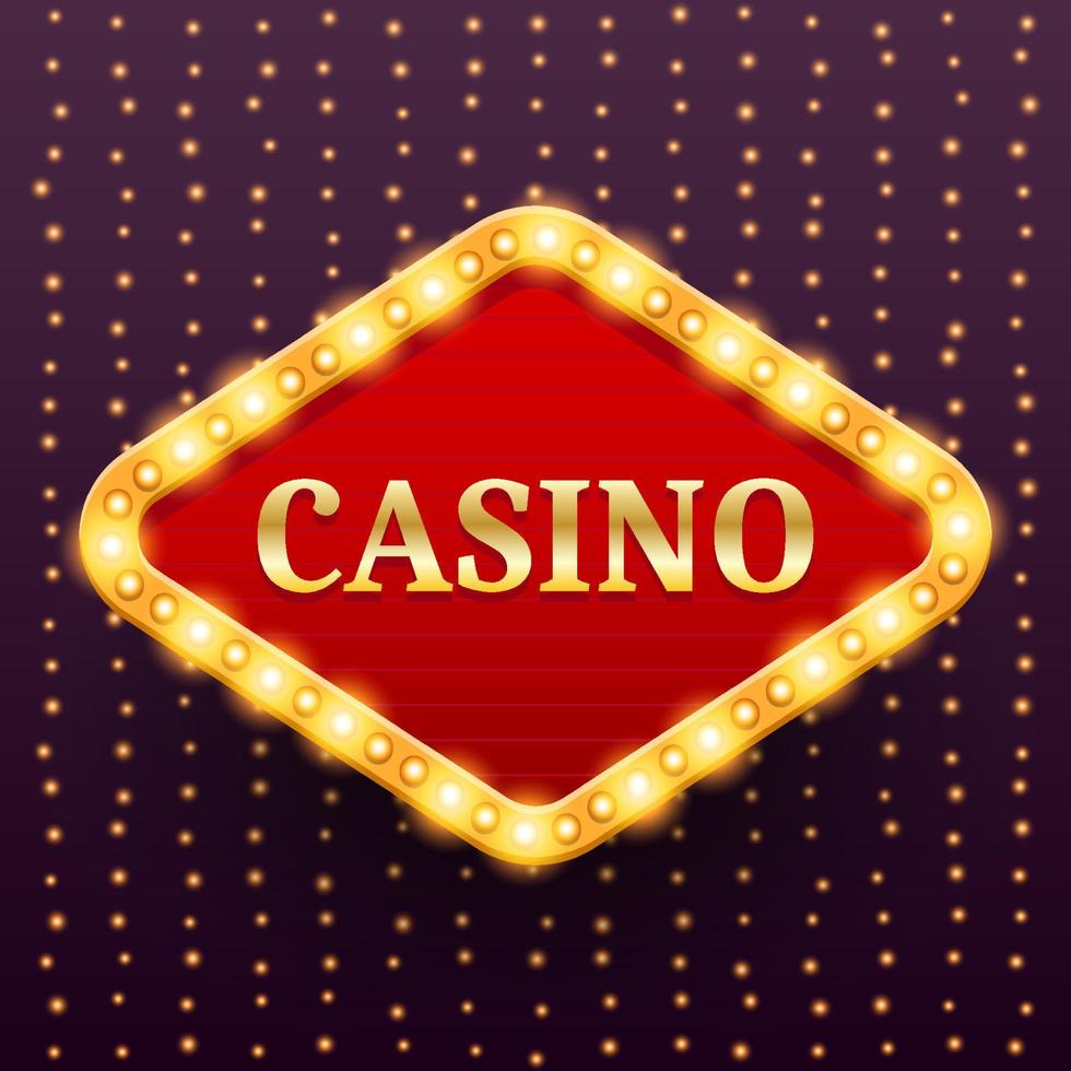 plantilla de banner retro de lujo de casino vector