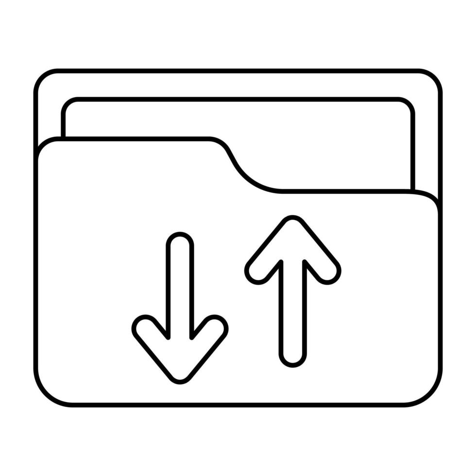 icono de diseño único de transferencia de carpetas vector