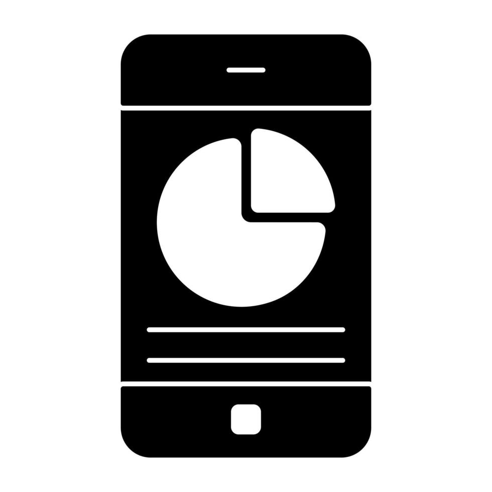 A premium download icon of mobile data analytics vector