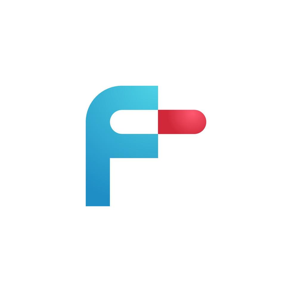 Capsule, pill and drug with letter f logo vector