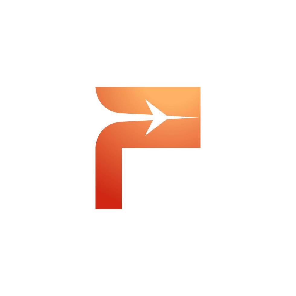 f flight plane logo identity vector