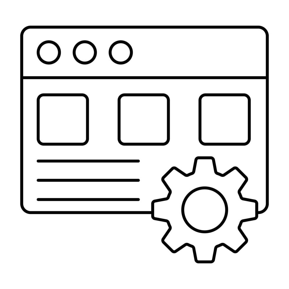 icono de configuración web en diseño plano vector