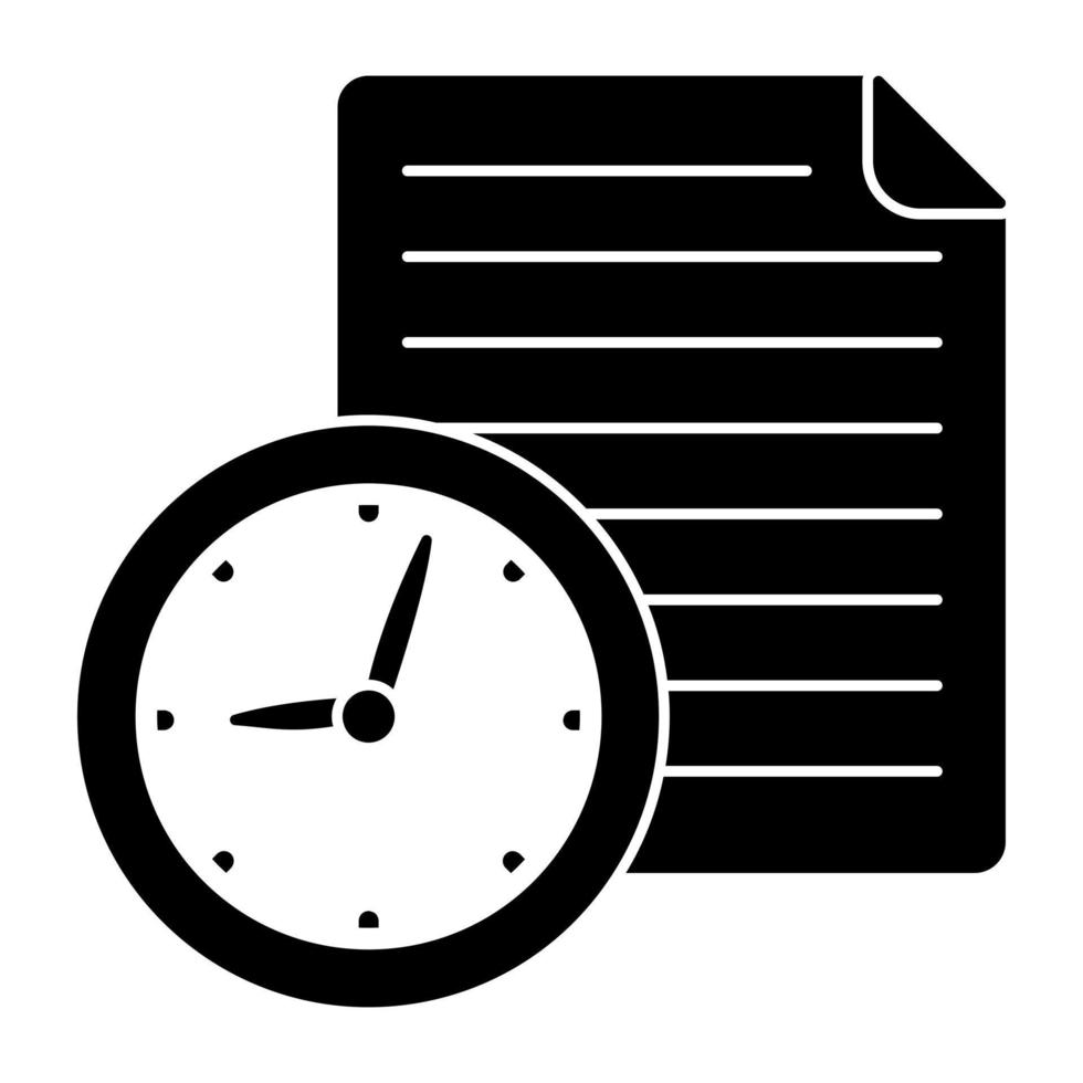 A flat design icon of project deadline vector