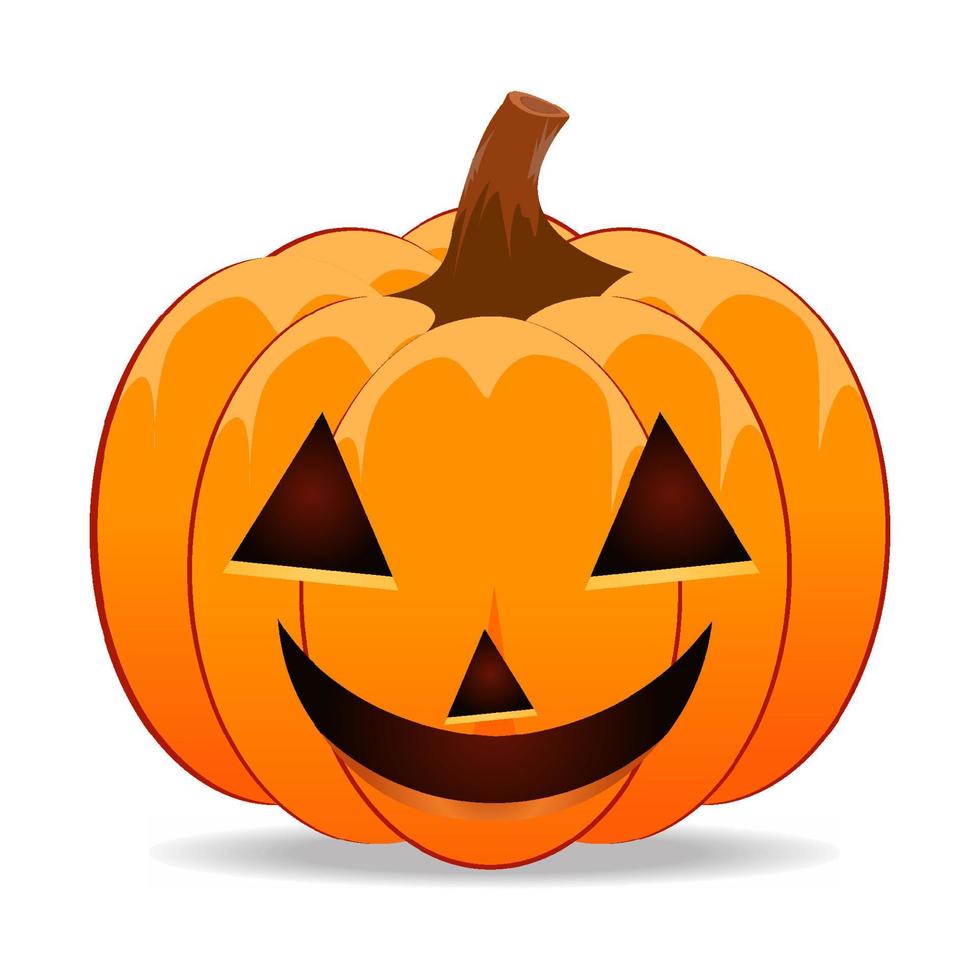 Halloween Festival Pumpkin Ghost Face Orange vector