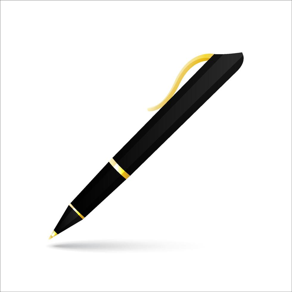 bolígrafo negro de lujo, vector. vector